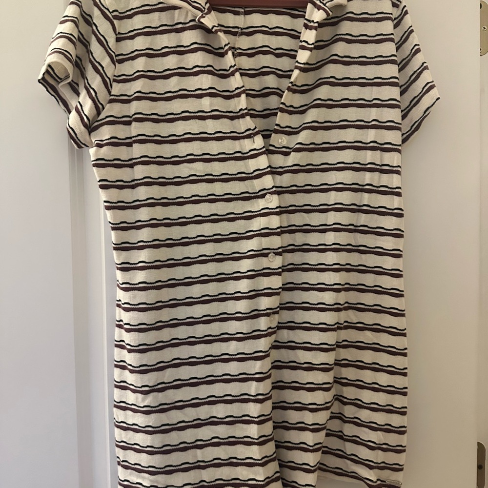 Volcom Maroon and White Striped Knit